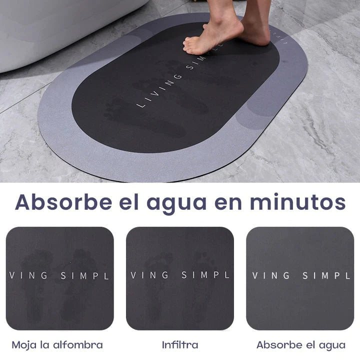 TAPETE DE BAÑO ULTRA ABSORBENTE Y ANTIDESLIZANTE | SECADO RÁPIDO